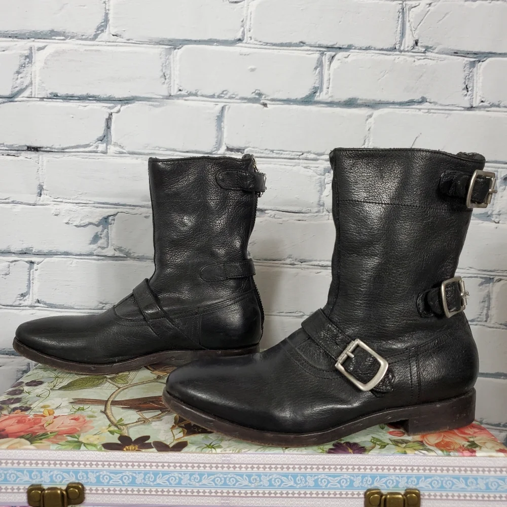 Paul Smith Black Leather Biker Boots - Picture 2 of 10